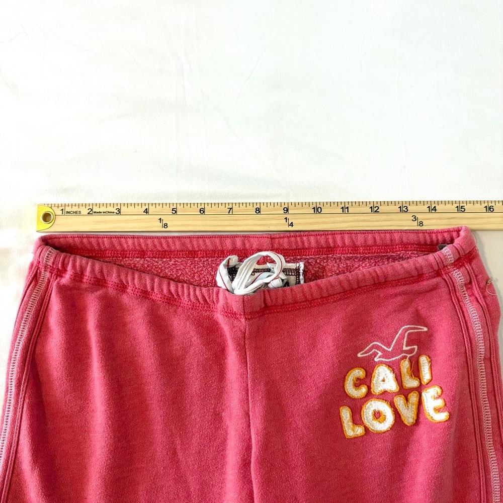 Hollister Cali Love Capri Sweatpants Womens XS Pink Y2K Low Rise Ankle Joggers - Picture 6 of 8